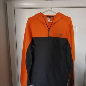 The North Face Men's Orange and Gray Full Zipped Jacket L/G